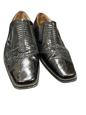 Giorgio Brutini mens black leather dress slip loafers sz 9.5M SKU 10-688